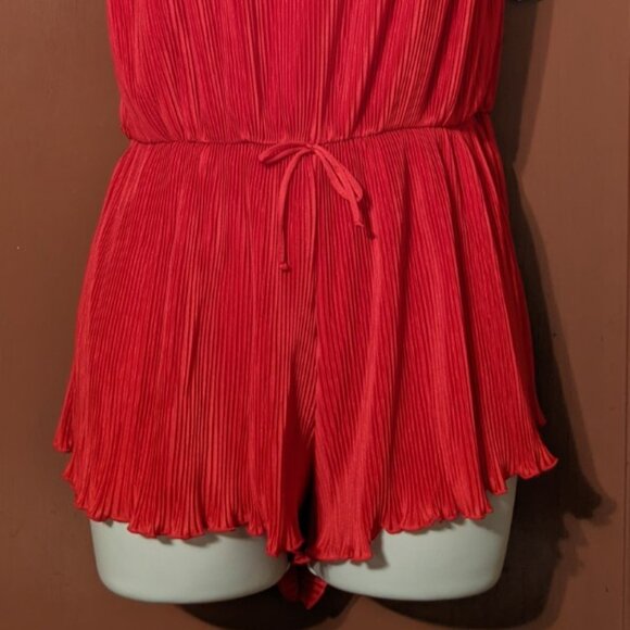 NWT!! RED VINTAGE VTG MISS ELAINE PLEATED TEDDY/ROMPER/BODYSUIT-MED-CLEARANCE!! - Picture 2 of 13